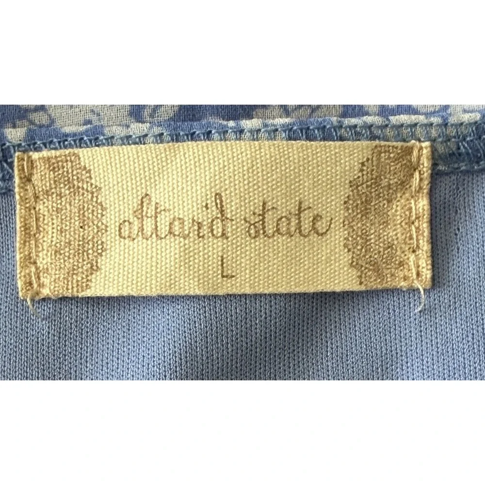 Altar'd State Light Blue Tiered Ruffle Mini Dress Puff Sleeve Size Large